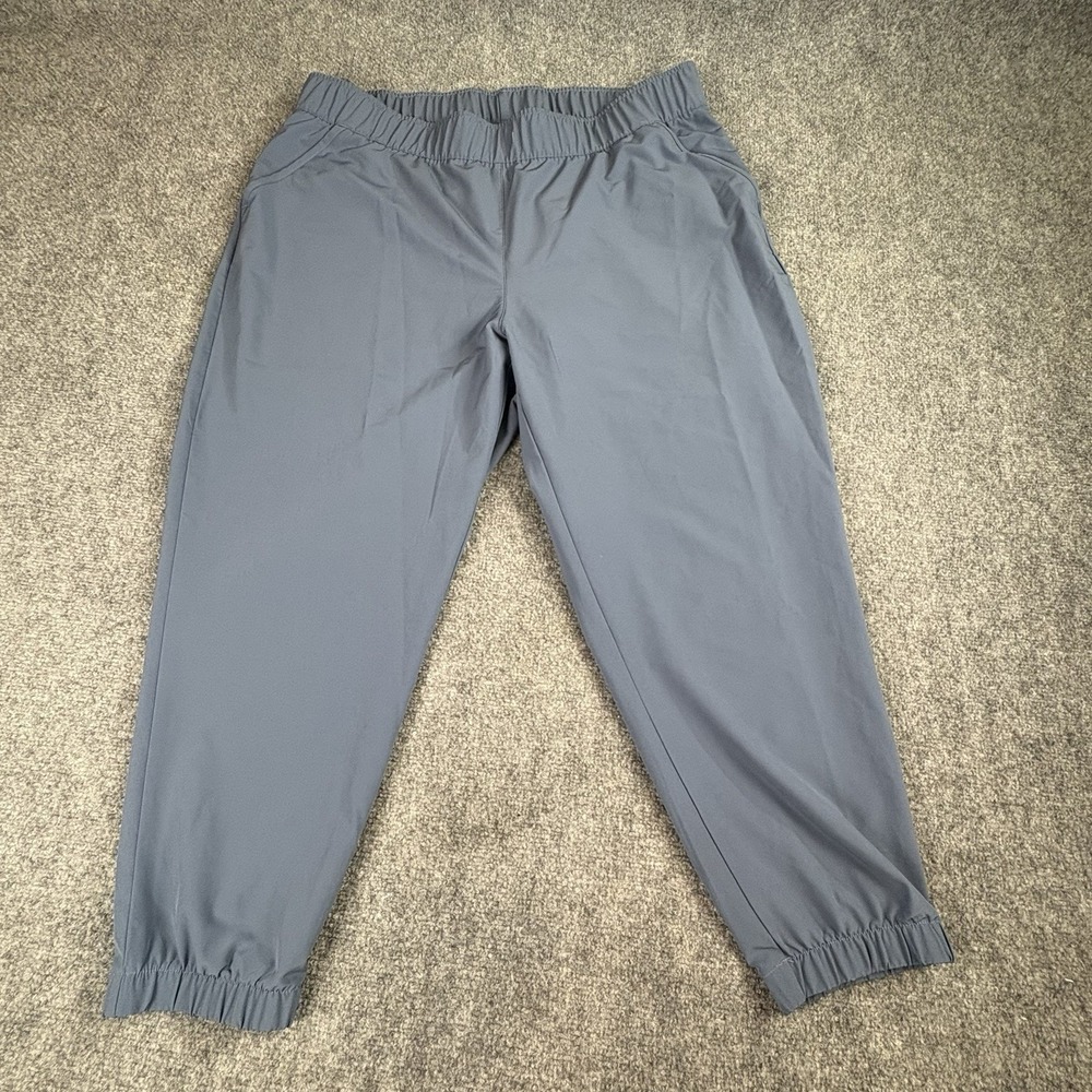Adidas Pants Womens 2X Blue Cropped Jogger Pull on Athleisure Gorpcore Sporty